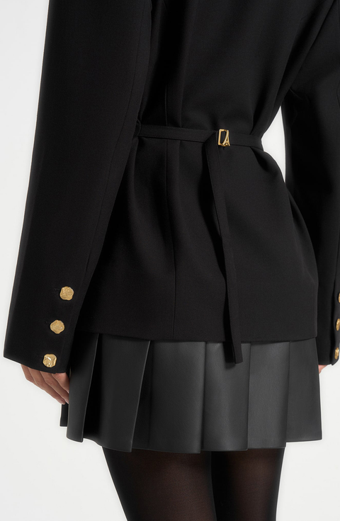 Nicole Tailored Cinch Blazer Dress with Pleats