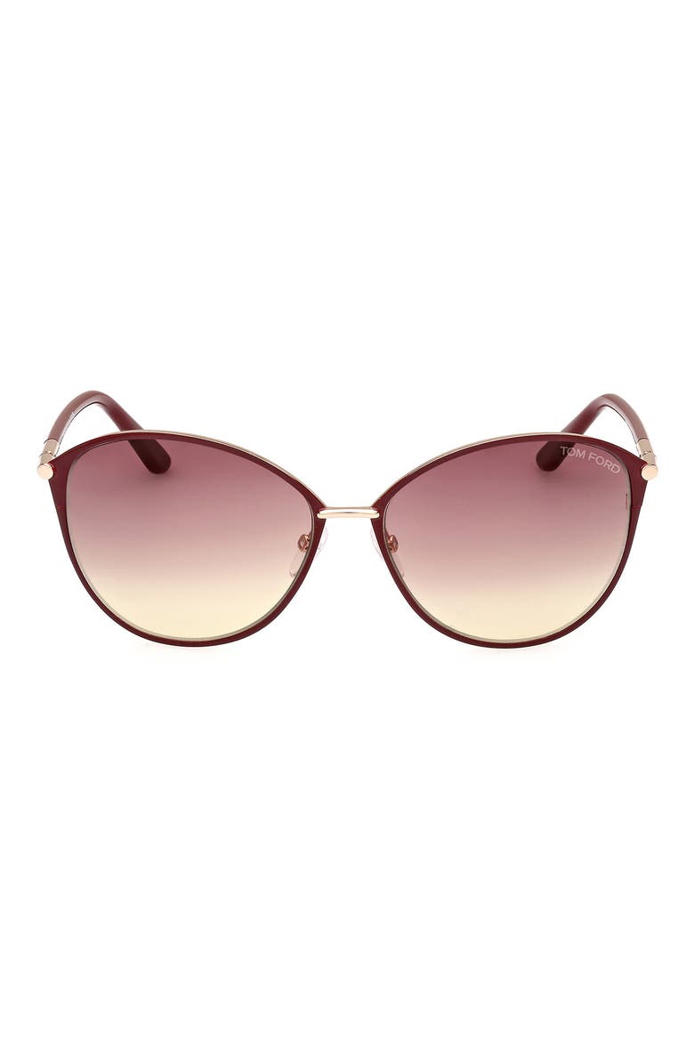 Penelope 59mm Gradient Cat Eye Sunglasses, Main, color, ROSE GOLD BURGUNDY