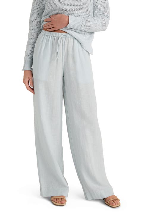 Linen Wide Leg Drawstring Pants