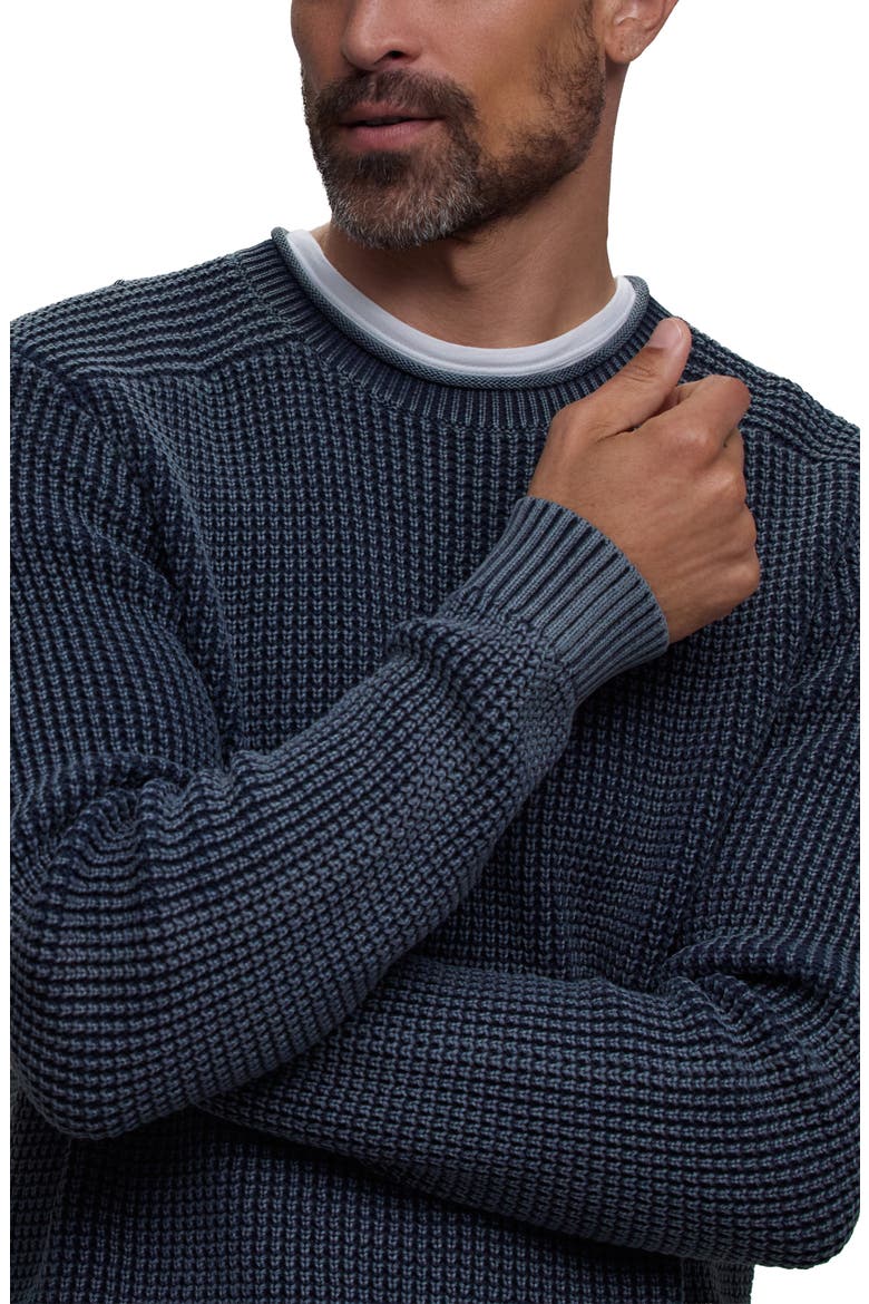 Sunbleached Roll Neck Cotton Sweater, Alternate, color, INDIGO