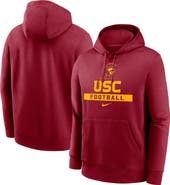 Nike Men's Nike Cardinal USC Trojans Football Stack Club Fleece Pullover Hoodie