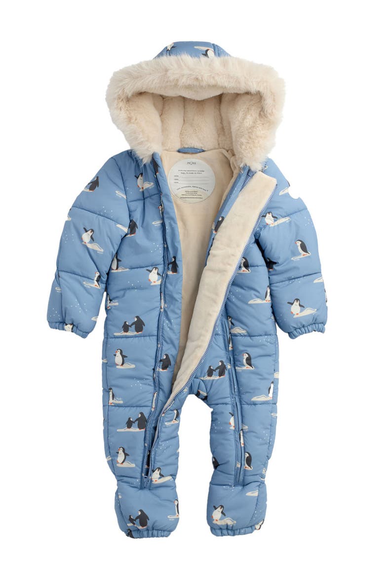 Recycled Faux Fur Lined Penguin Snowsuit, Alternate, color, Rainwash