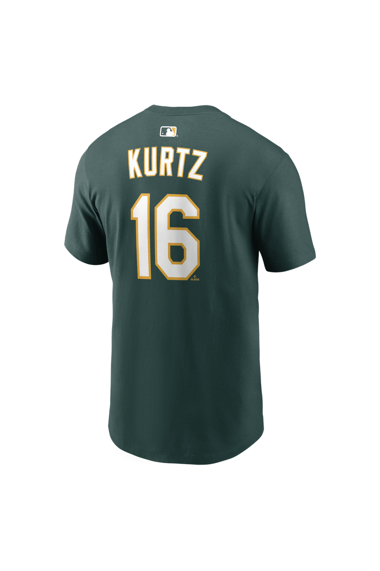 Men's Nike Nick Kurtz Green Athletics Name & Number T-Shirt, Alternate, color, Green