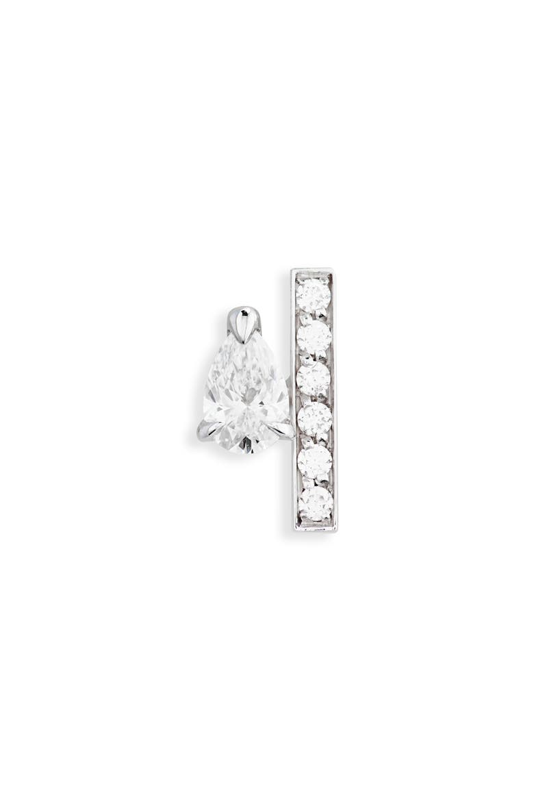 Serti sur Vide Diamond Single Stud Earring, Main, color, WHITE GOLD
