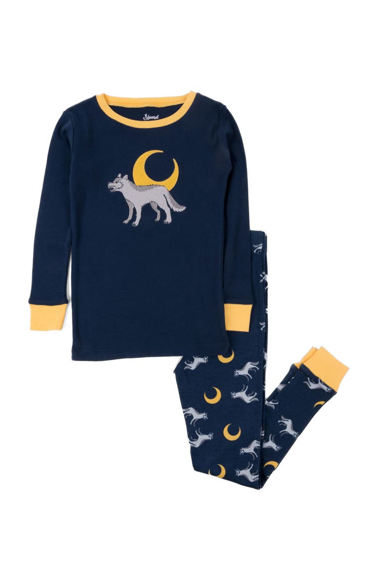 Leveret Kids Two-Piece Cotton Printed Matching Family Pajamas, Animal Friends, Alternate, color, Wolf