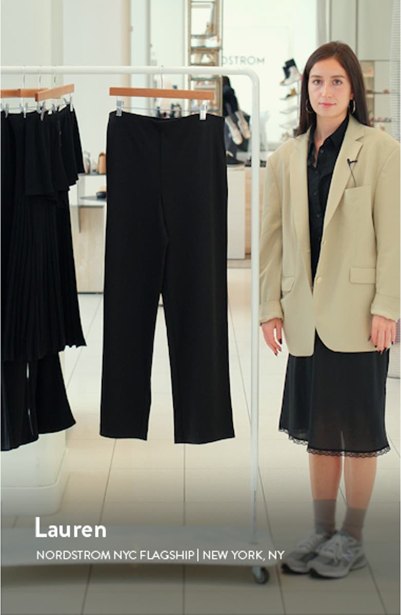 Drapey Wide Leg Ponte Knit Pants, sales video thumbnail