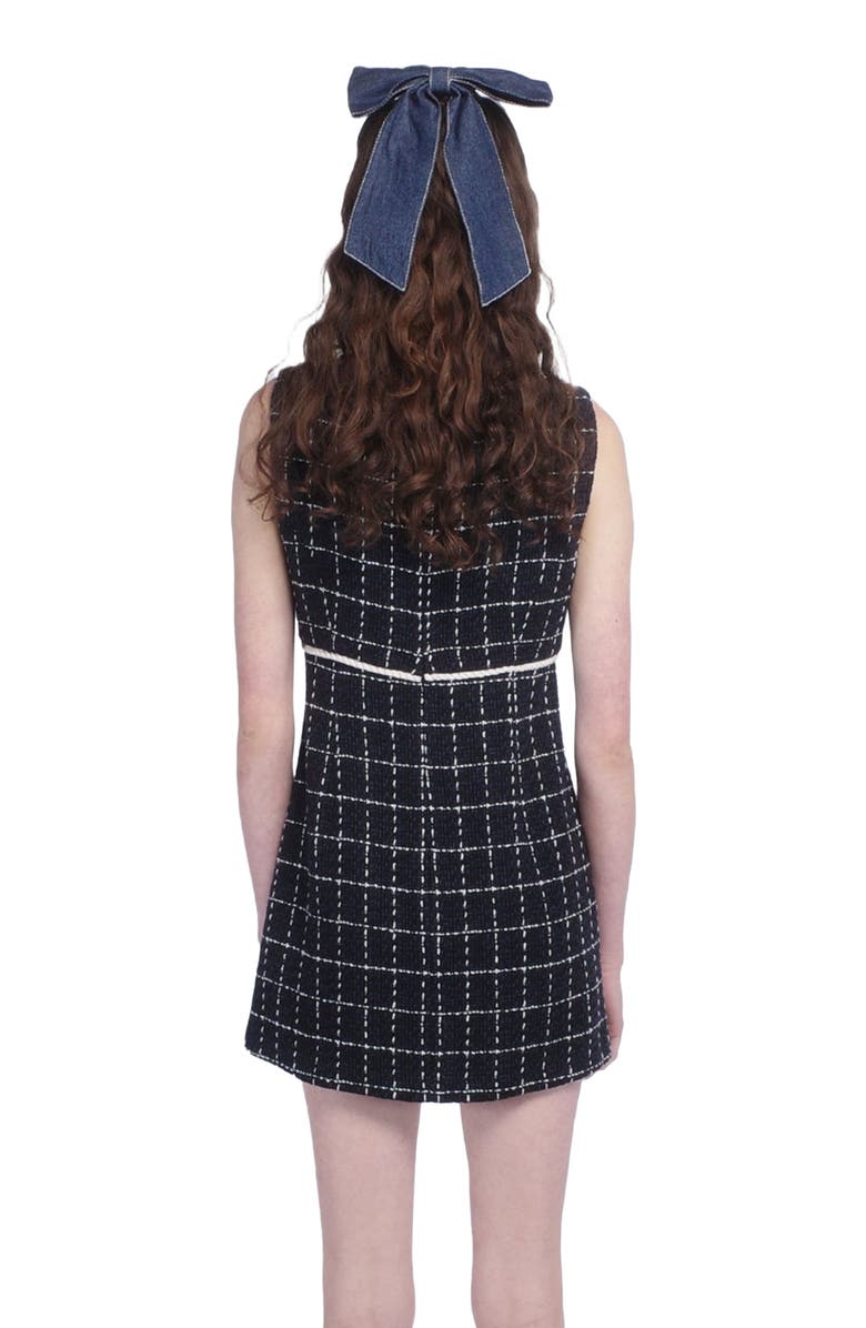 Anna Sui Windowpane Tweed Mini Dress, Alternate, color, Denim Multi