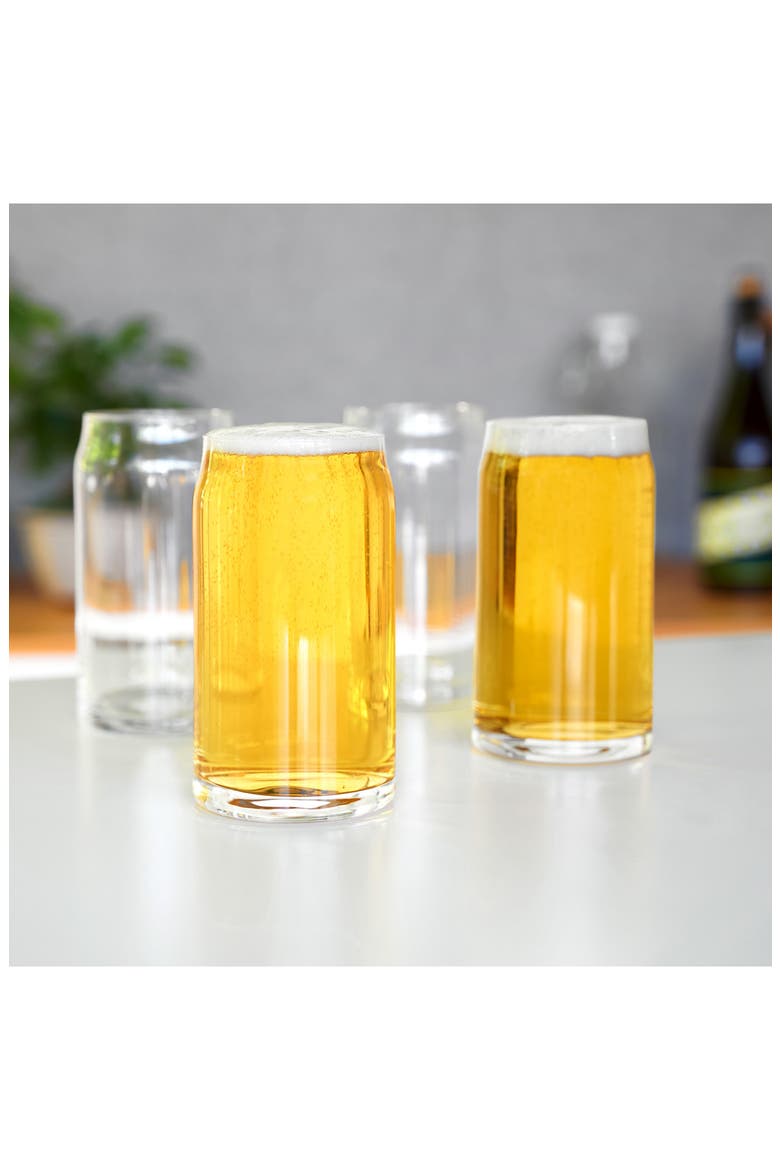 Set of 4 Beer Can Pint Glasses, Alternate, color, NO COLOR