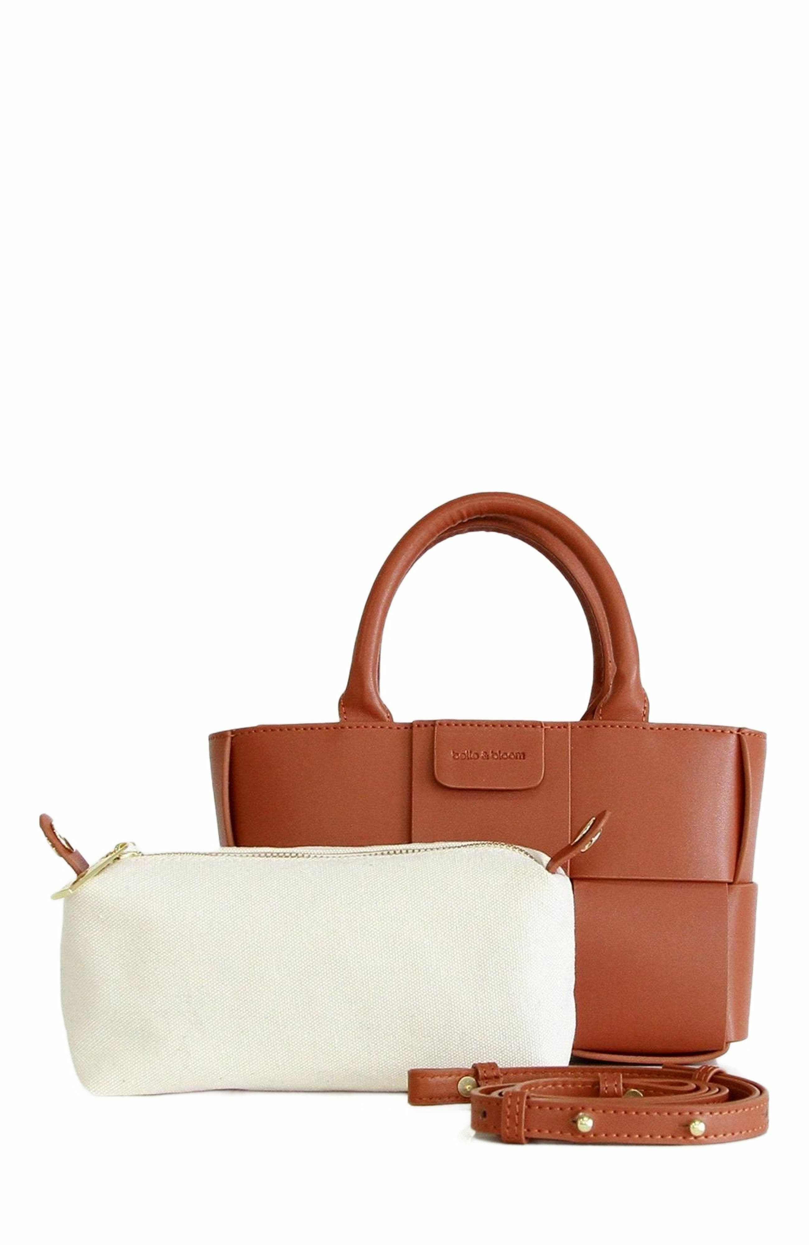 Belle & Bloom Little Love Woven Crossbody Bag, Alternate, color, Camel