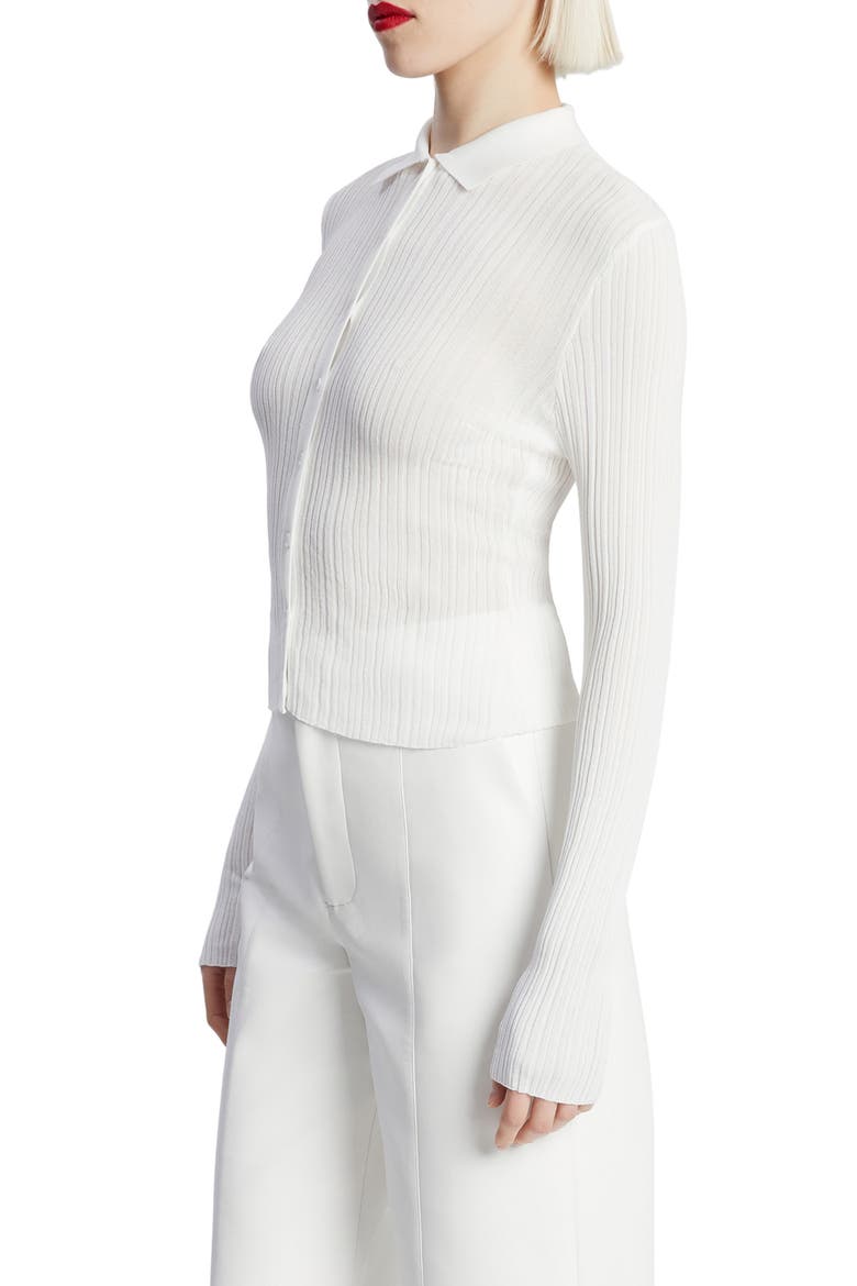 Ayda Long Sleeve Rib Top, Alternate, color, ORCHID WHITE