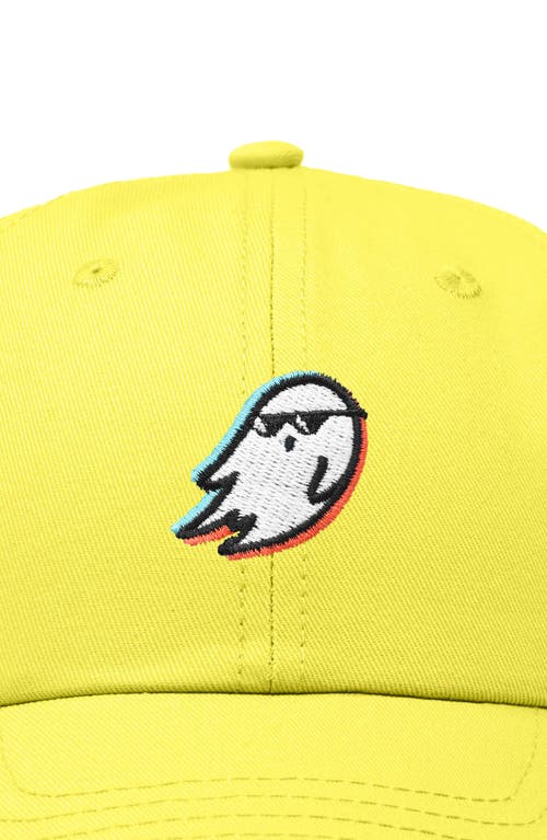 Shop Dalix Ghost Life Embroidered Casual Cap In Yellow