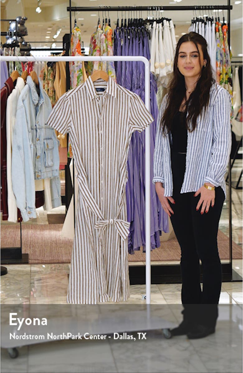 Ashton Stripe Linen Shirtdress, sales video thumbnail