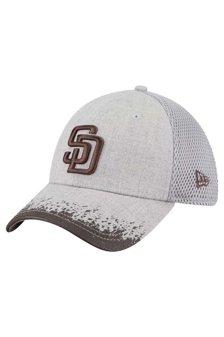 Men's New Era Gray San Diego Padres Visor Paint Splatter 39THIRTY Flex Hat, Main, color, Gray