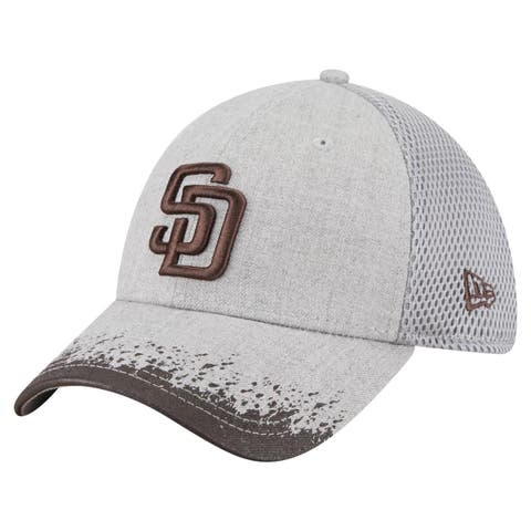 Men's New Era Gray San Diego Padres Visor Paint Splatter 39THIRTY Flex Hat