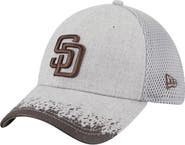 New Era Men's New Era Gray San Diego Padres Visor Paint Splatter 39THIRTY Flex Hat