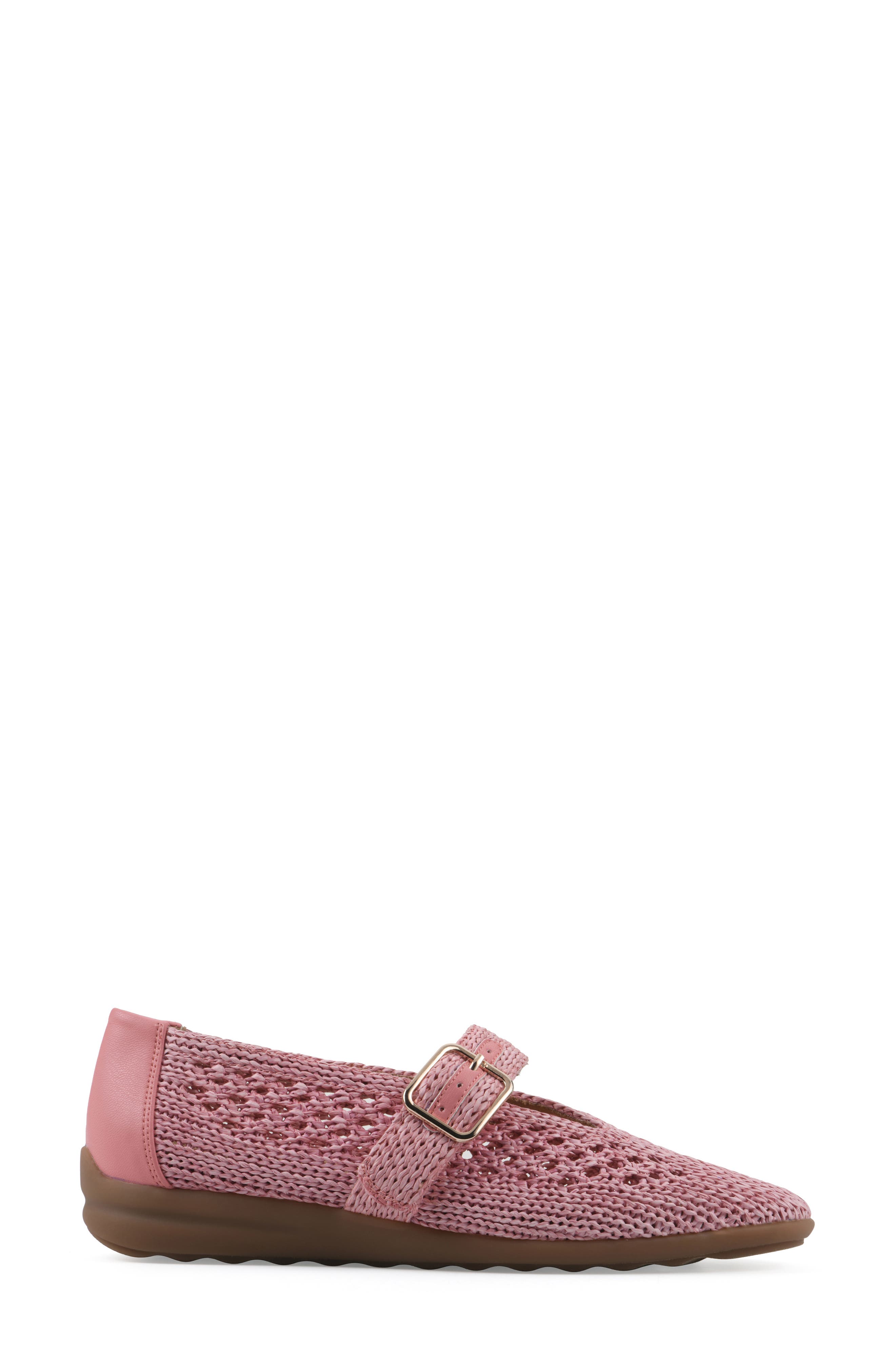 Cordette Woven Mary Jane Flat, Alternate, color, PEACH/ FABRIC