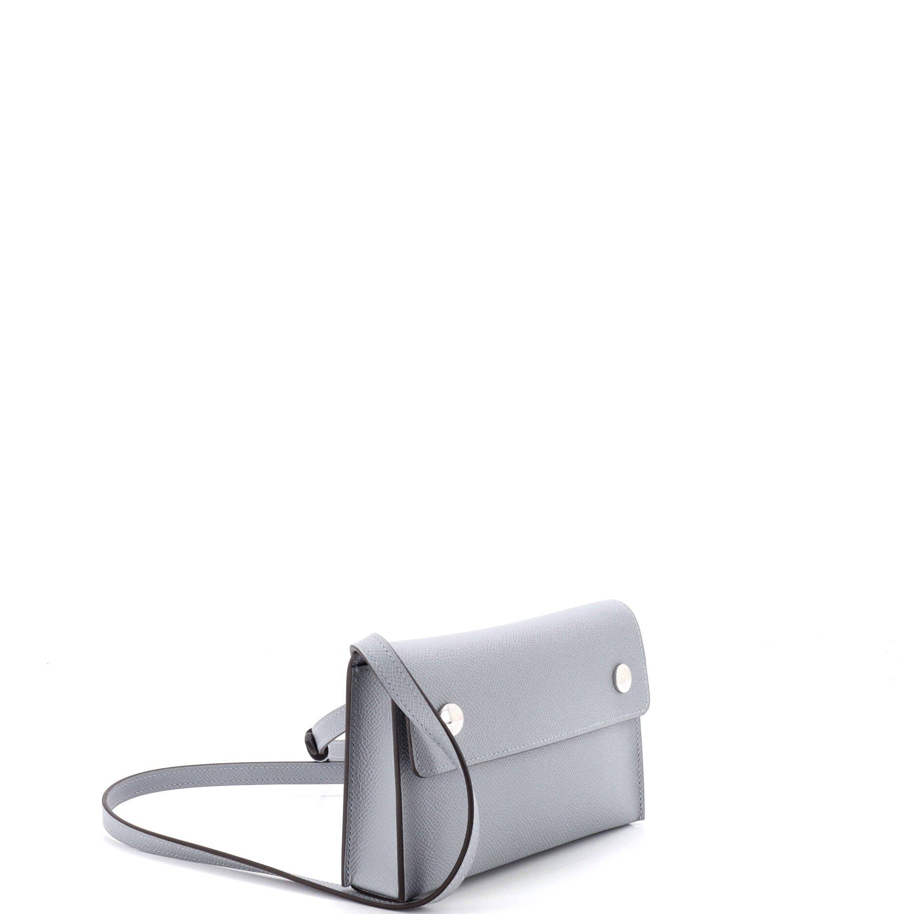Pre-Owned Hermes Hermesnap Wallet Bag Epsom, Alternate, color, Gris Pantin