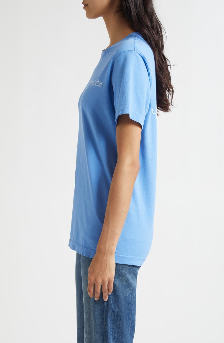 Sporty & Rich Gender Inclusive Syracuse Graphic T-Shirt, Alternate, color, Flax Blue