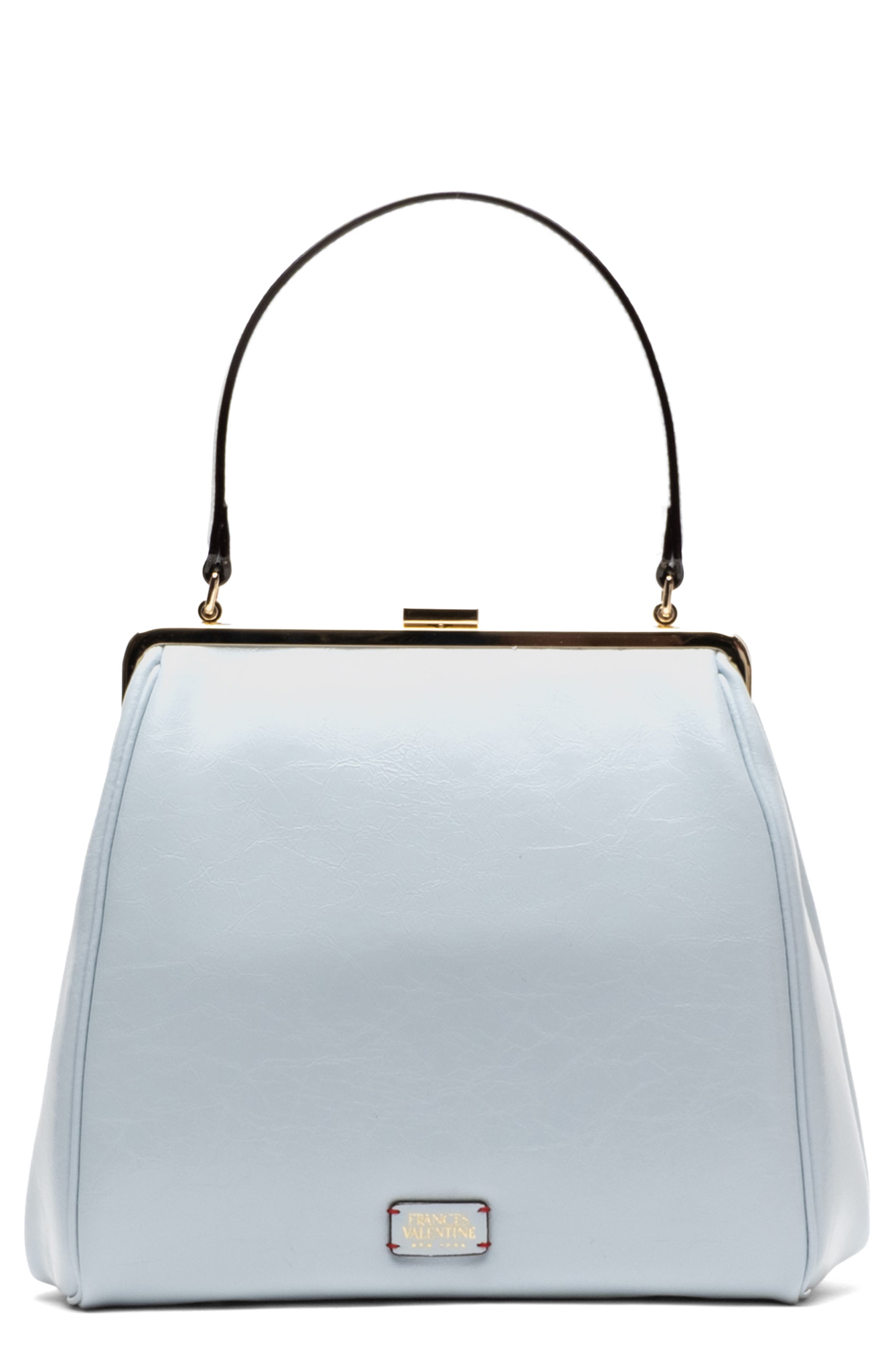 Katherine Crinkled Leather Frame Bag, Main, color, LIGHT BLUE