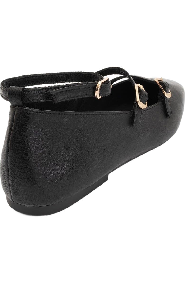 Forever & Always Shoes Serena Leather Mary Jane Flats, Alternate, color, Black Leather