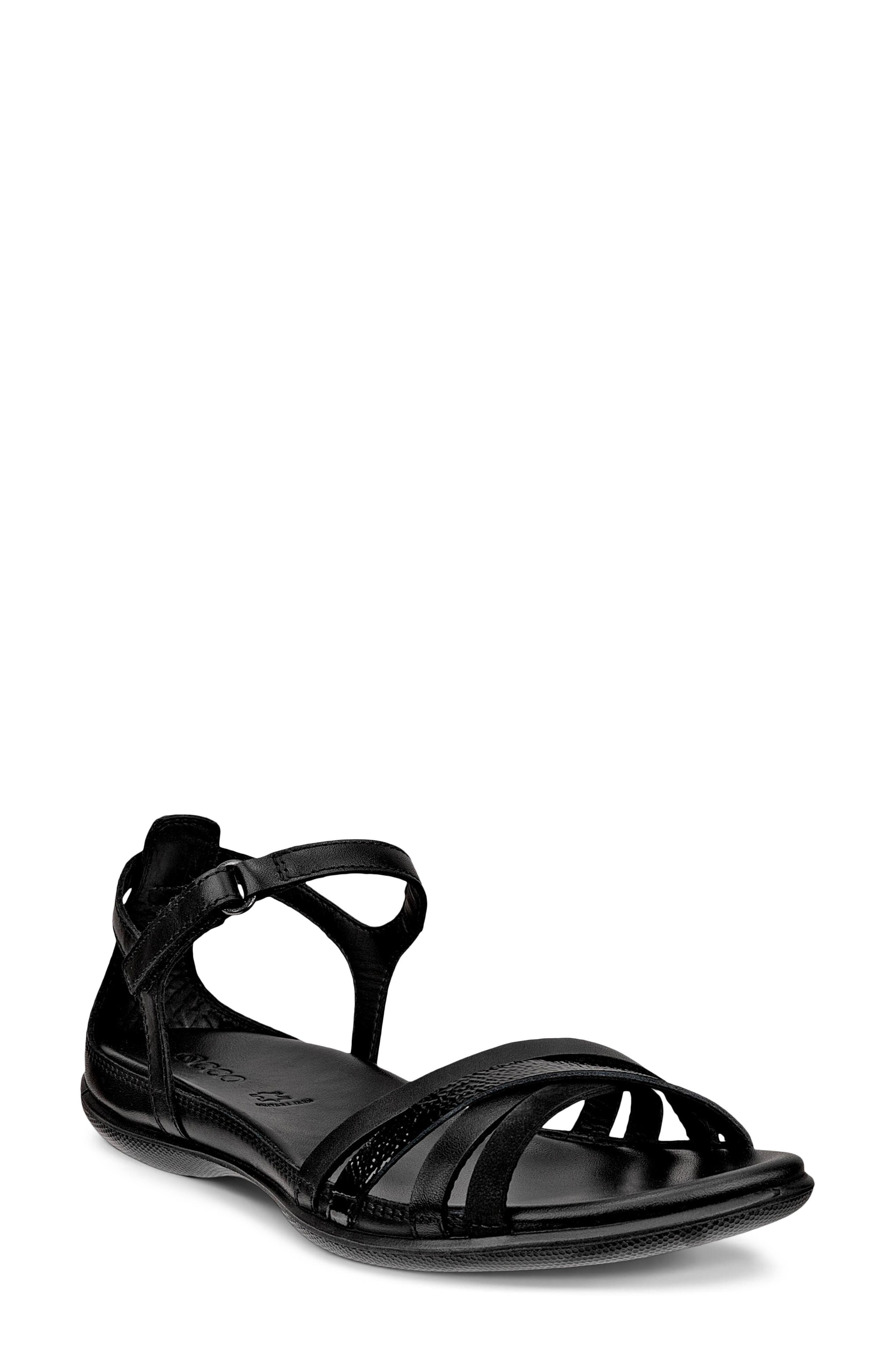 ECCO Flash Ankle Strap Sandal, Main, color, Black/ Black/ Black