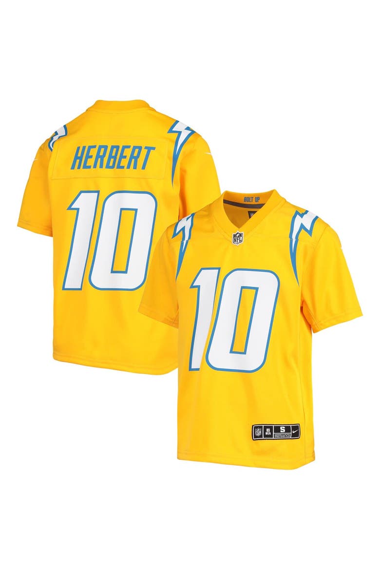 Youth Nike Justin Herbert Gold Los Angeles Chargers Inverted Team Game Jersey, Main, color, Gold