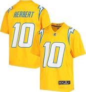 Nike Youth Nike Justin Herbert Gold Los Angeles Chargers Inverted Team Game Jersey