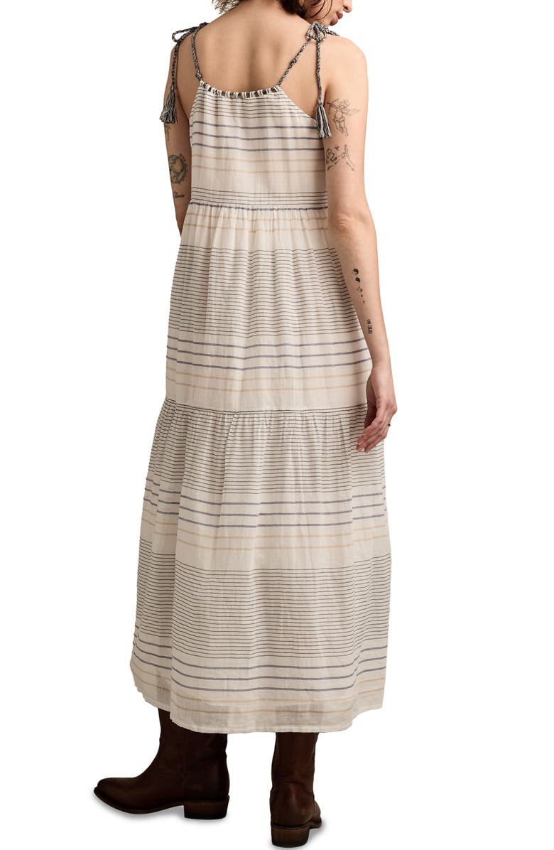 Lucky Brand Stripe Tiered Maxi Sundress, Alternate, color,