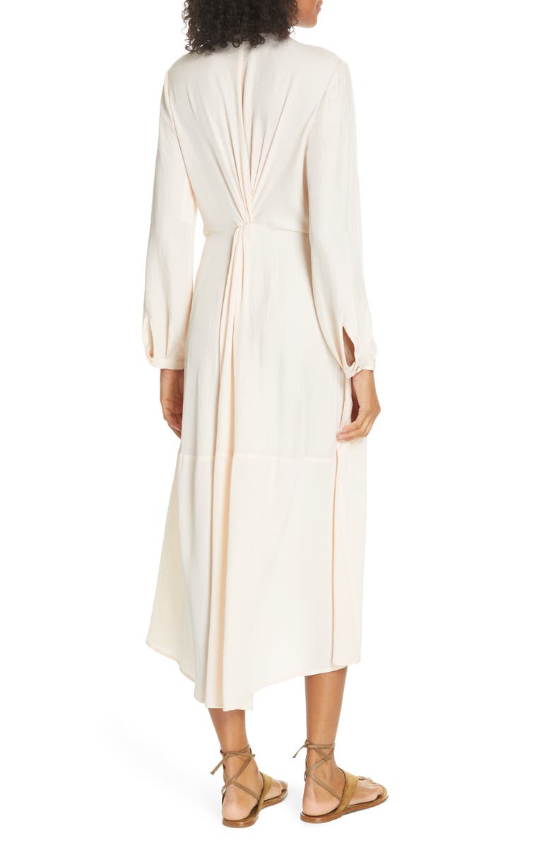 Vince Long Sleeve Twist Drape Dress, Alternate, color, 