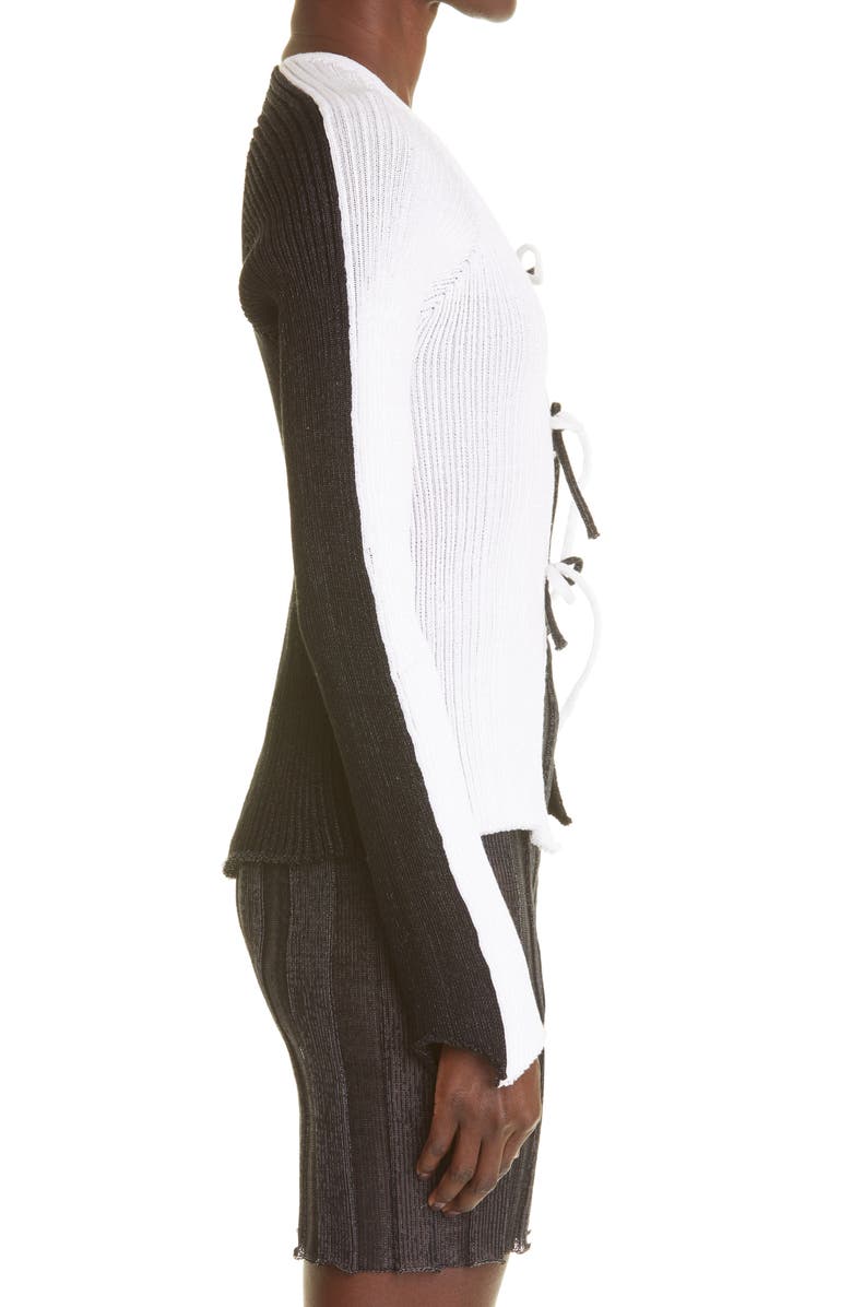 A. Roege Hove Sofie Colorblock Tie Front Cardigan, Alternate, color, 