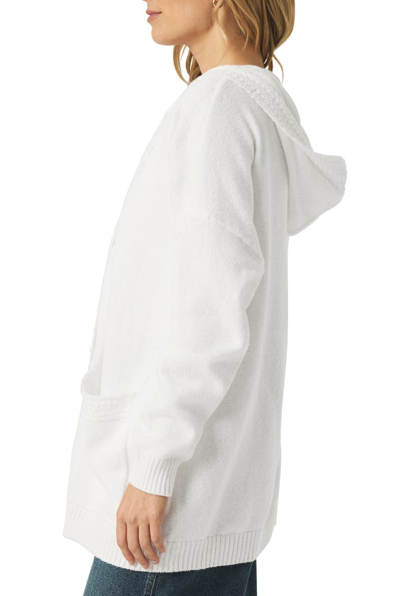 Talula Cotton Hoodie Cardigan, Alternate, color, WHITE