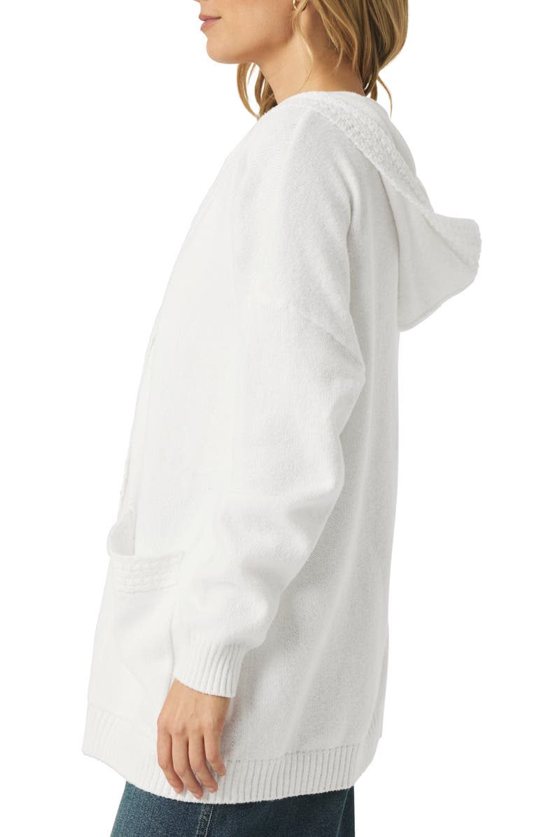 Splendid Talula Cotton Hoodie Cardigan, Alternate, color, White
