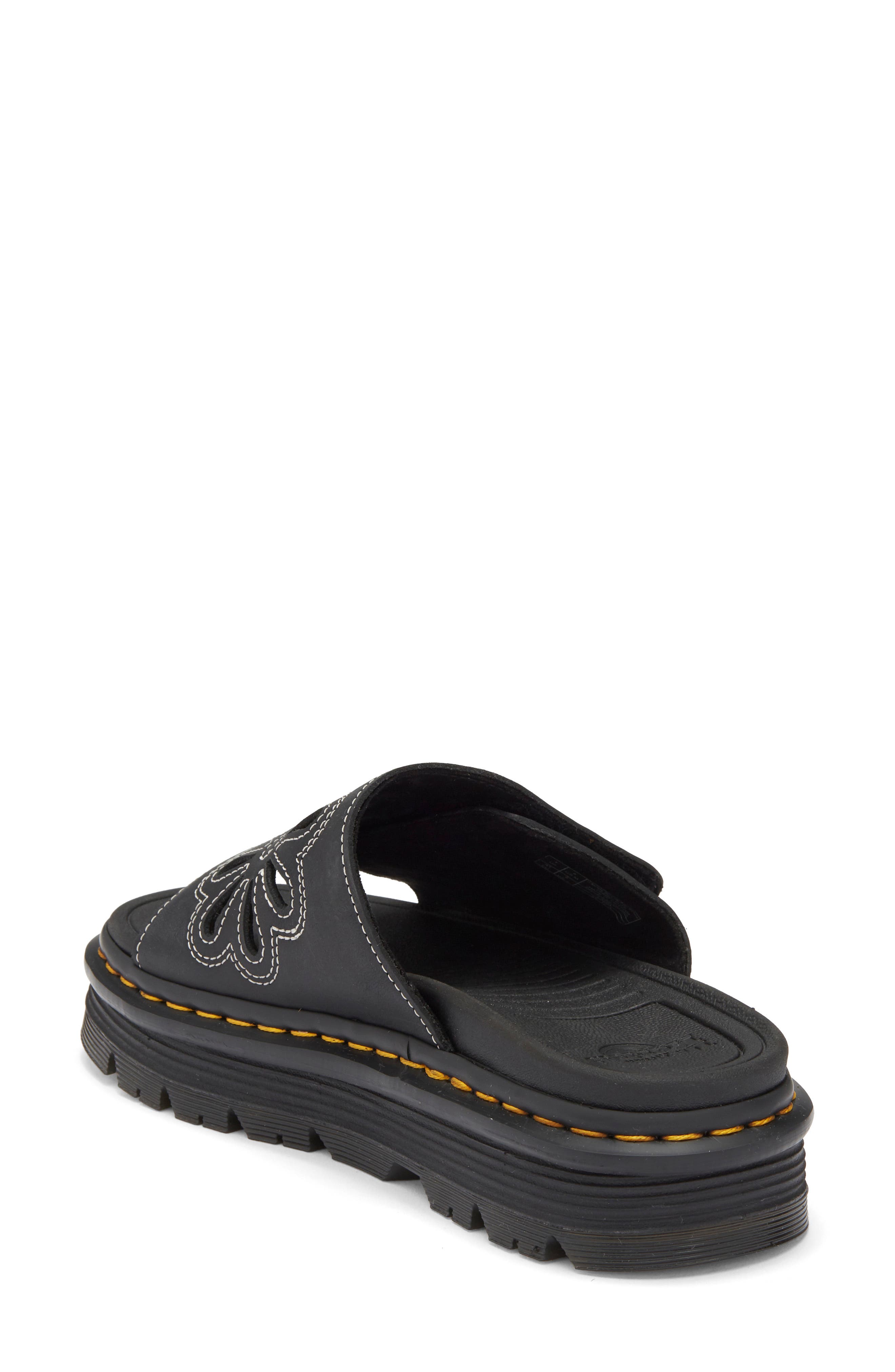 Dr. Martens ZebZag Flower Slide Sandal, Alternate, color, Black