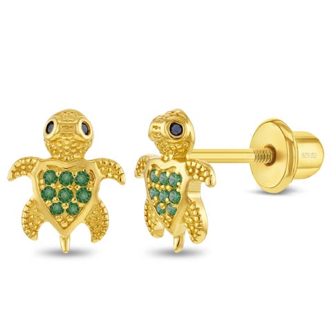 Sparkling Turtle Plated Earrings