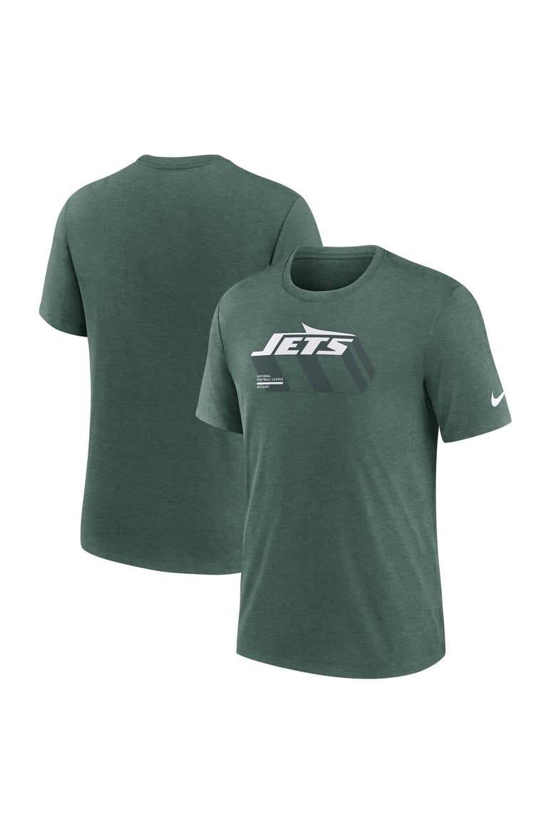 Men's Nike Heather Green New York Jets Long Pass Tri-Blend T-Shirt, Main, color, Heather Green