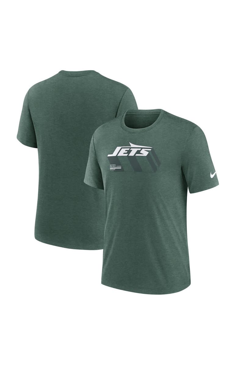 Nike Men's Nike Heather Green New York Jets Long Pass Tri-Blend T-Shirt, Main, color, Heather Green
