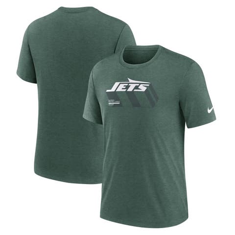 Men's Nike Heather Green New York Jets Long Pass Tri-Blend T-Shirt