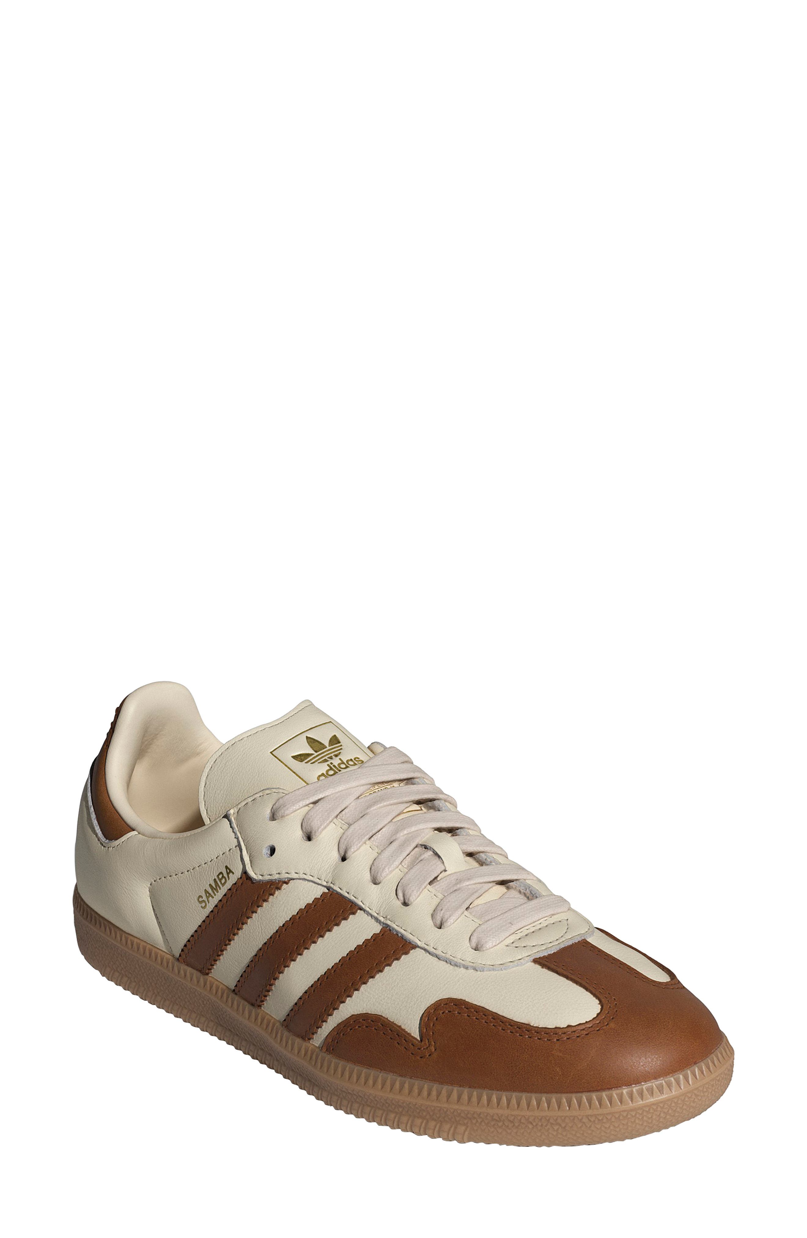 adidas Samba OG Sneaker, Main, color, Wonder White/ Bronze/ Gold