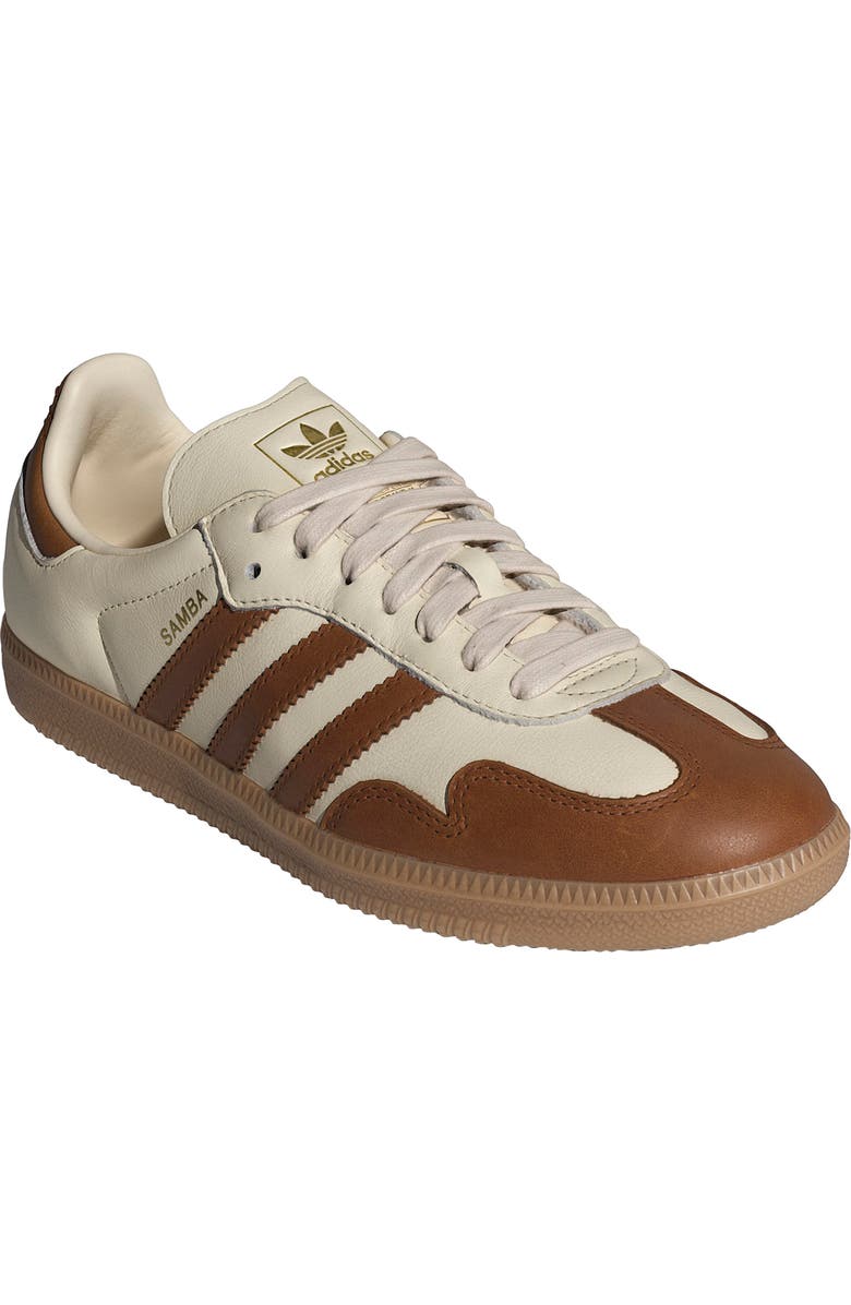 adidas Samba OG Sneaker, Main, color, Wonder White/ Bronze/ Gold