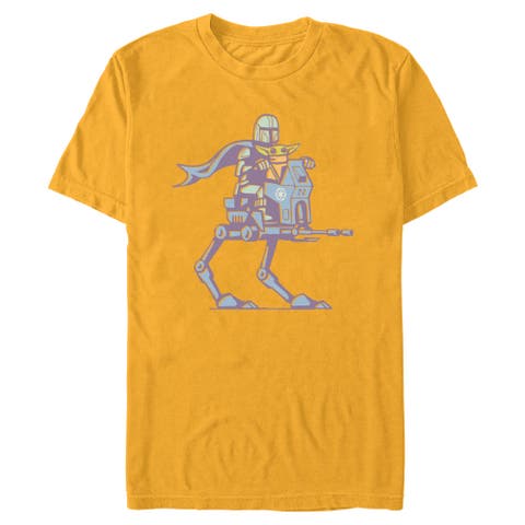 Men's Star Wars The Mandalorian and Grogu Robot Mando And The Child  Graphic T-Shirt