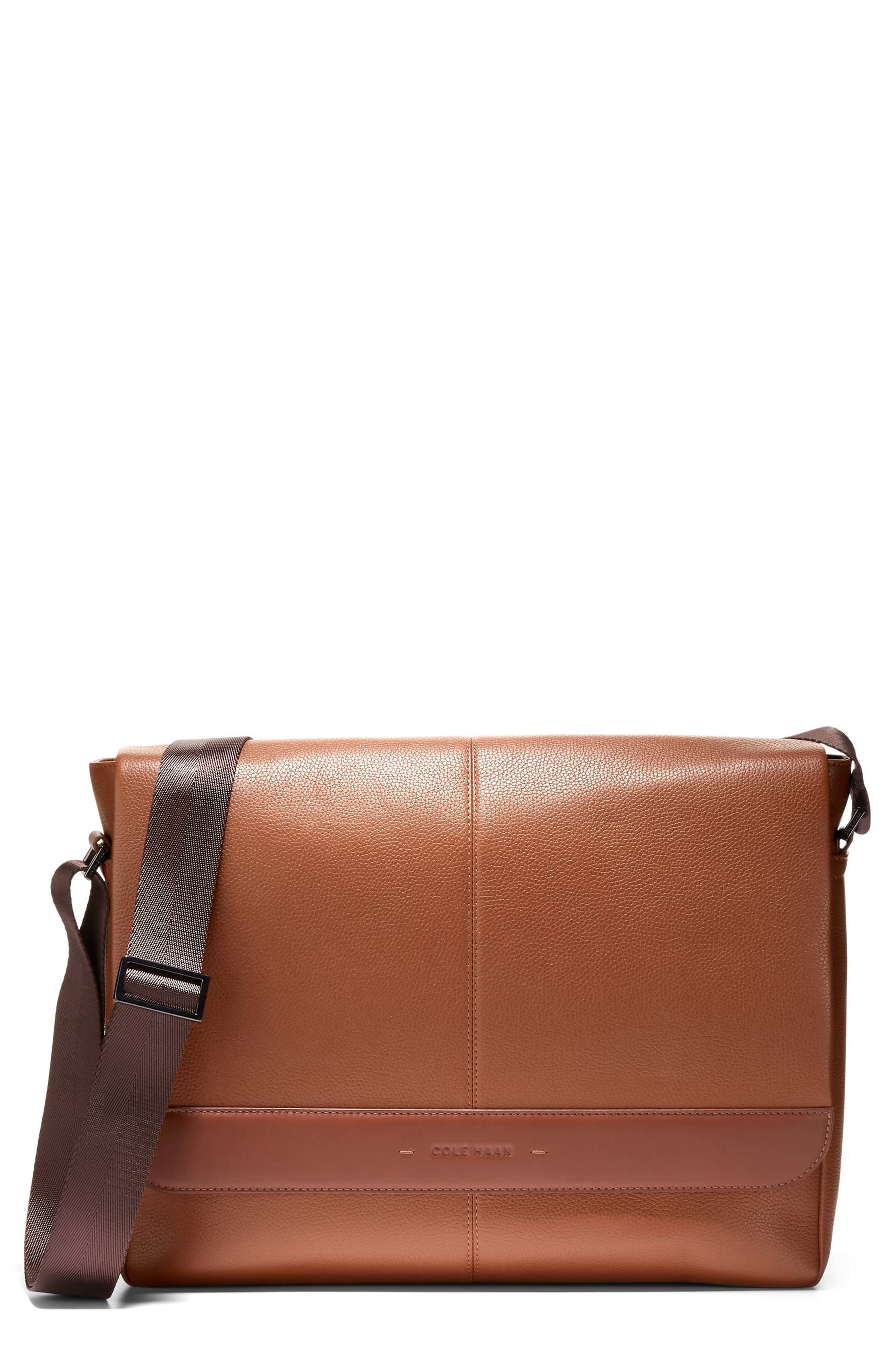 Cole Haan Triboro Leather Messenger Bag, Main, color, 