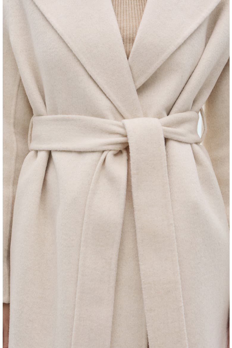 Wool Blend Wrap Coat, Alternate, color, ECRU