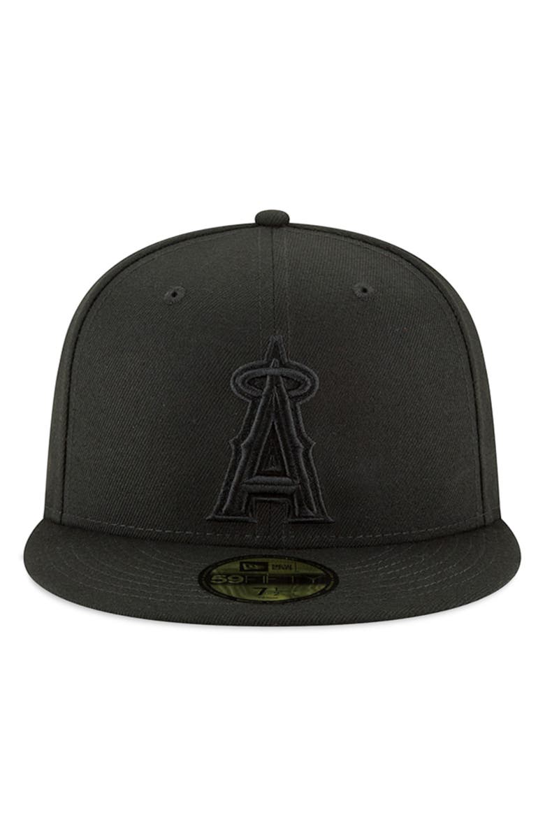 New Era Men's New Era Black Los Angeles Angels Primary Logo Basic 59FIFTY Fitted Hat, Alternate, color, Black