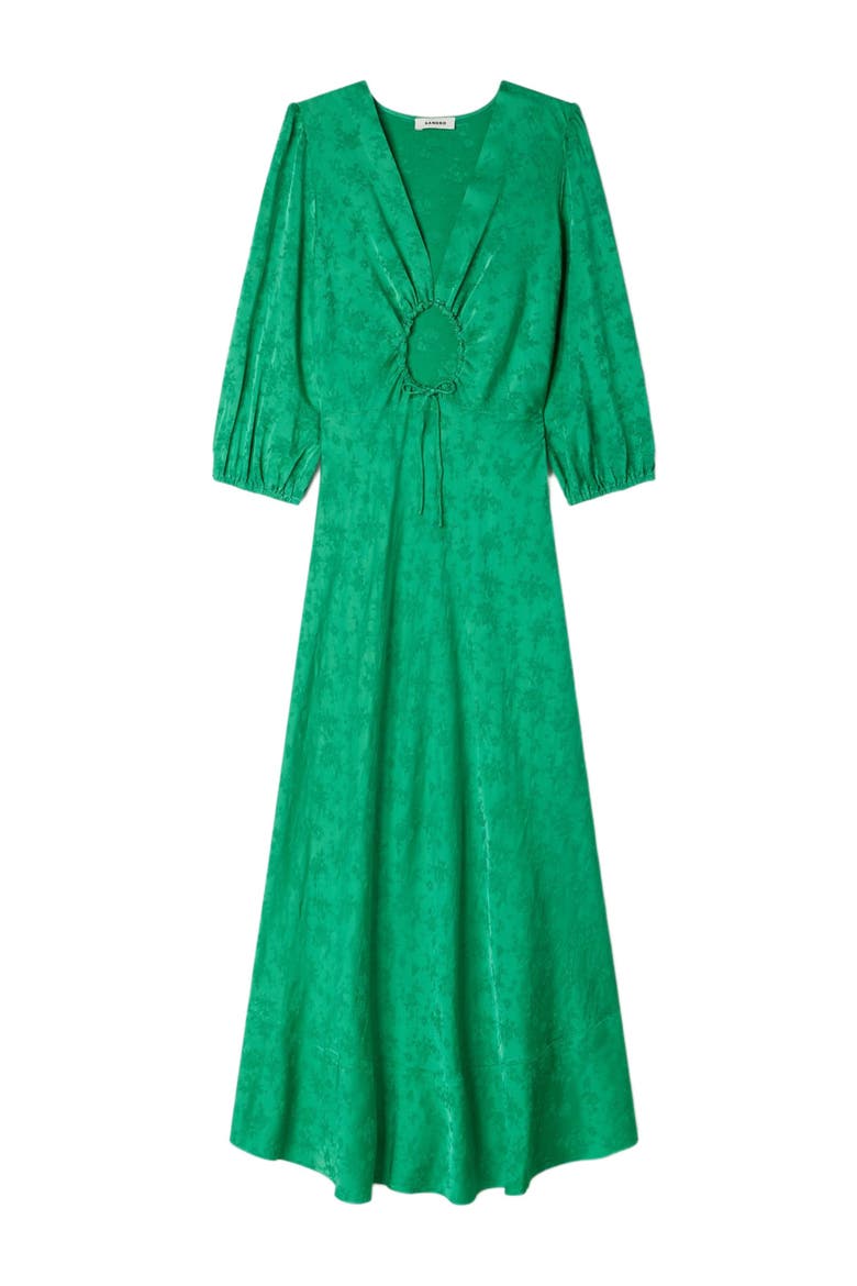 Floral jacquard maxi dress, Alternate, color, Green