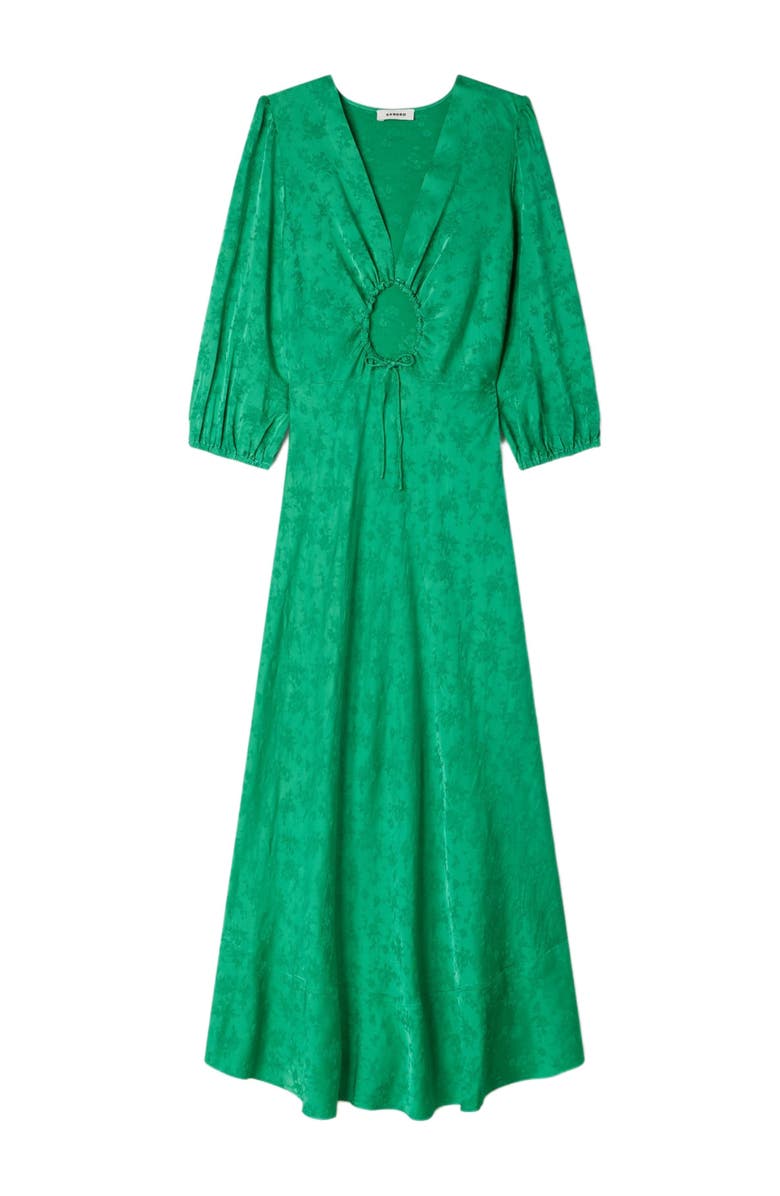 SANDRO Floral jacquard maxi dress, Alternate, color, Green