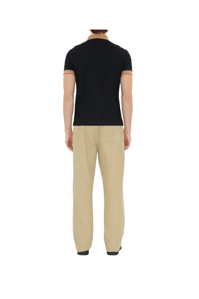 Logo Collar Cotton Polo Shirt, Alternate, color, Black