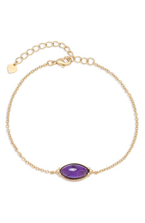 Fiona 14k Gold Plated Stone Bracelet