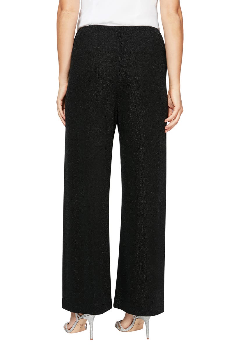 Alex Evenings Shimmer Metallic Knit Straight Leg Pants, Alternate, color, 