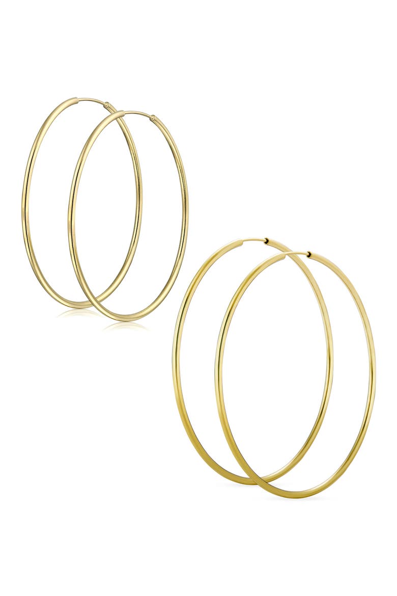 Set of 2 Minimalist Hoop Earrings, Main, color, GOLD