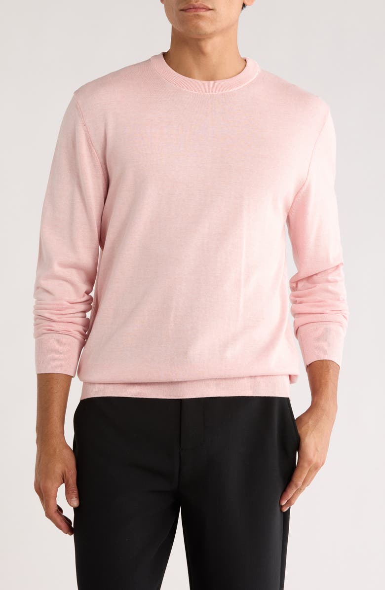 Bugatchi Mélange Cotton Sweater, Main, color, Salmon